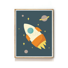 OUTER SPACE NURSERY ART PRINT - ROCKET