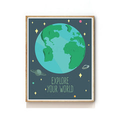 OUTER SPACE NURSERY ART PRINT - PLANET EARTH