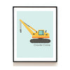 CONSTRUCTION VEHICLE NURSERY ART PRINT - CRAWLER CRANE