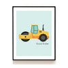 CONSTRUCTION VEHICLE NURSERY ART PRINT - ROAD ROLLER