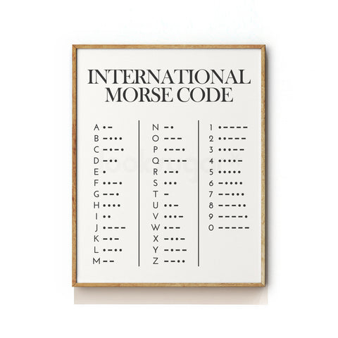 INTERNATIONAL MORSE CODE ART PRINT