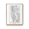 MANHATTAN - NEW YORK MAP ART PRINT