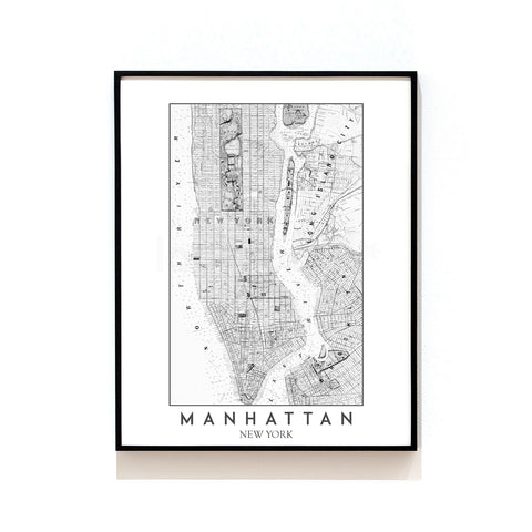 MANHATTAN - NEW YORK MAP ART PRINT