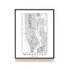 MANHATTAN - NEW YORK MAP ART PRINT