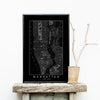 MANHATTAN - NEW YORK MAP ART PRINT
