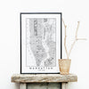 MANHATTAN - NEW YORK MAP ART PRINT