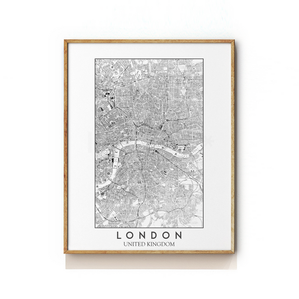 LONDON - UNITED KINGDOM - MAP ART PRINT