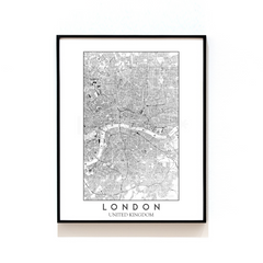 LONDON - UNITED KINGDOM - MAP ART PRINT