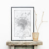 PARIS , FRANCE - MAP ART PRINT