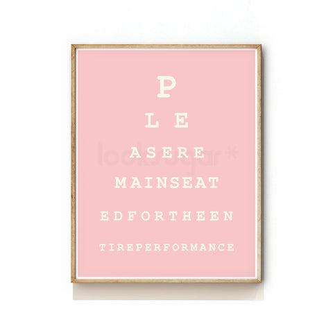 BATHROOM EYE CHART ART PRINT - LADIES VERSION