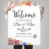 PEONIES FLORAL WEDDING WELCOME SIGN