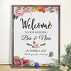 PEONIES FLORAL WEDDING WELCOME SIGN