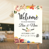 PEONIES FLORAL WEDDING WELCOME SIGN