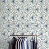 GEOMETRIC HEXAGON RAY PATTERN FABRIC WALLPAPER