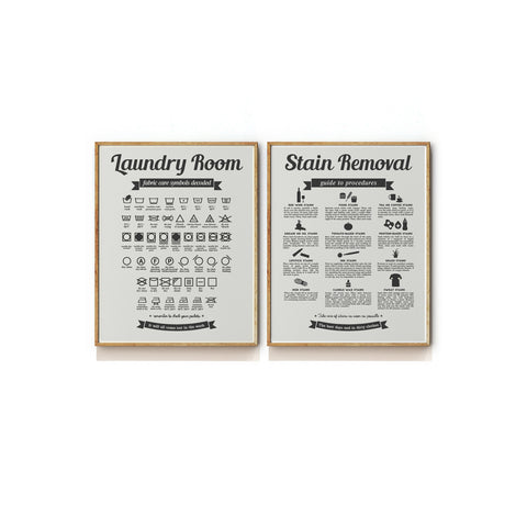 LAUNDRY SYMBOLS & STAIN REMOVAL GUIDE - PRINT SET